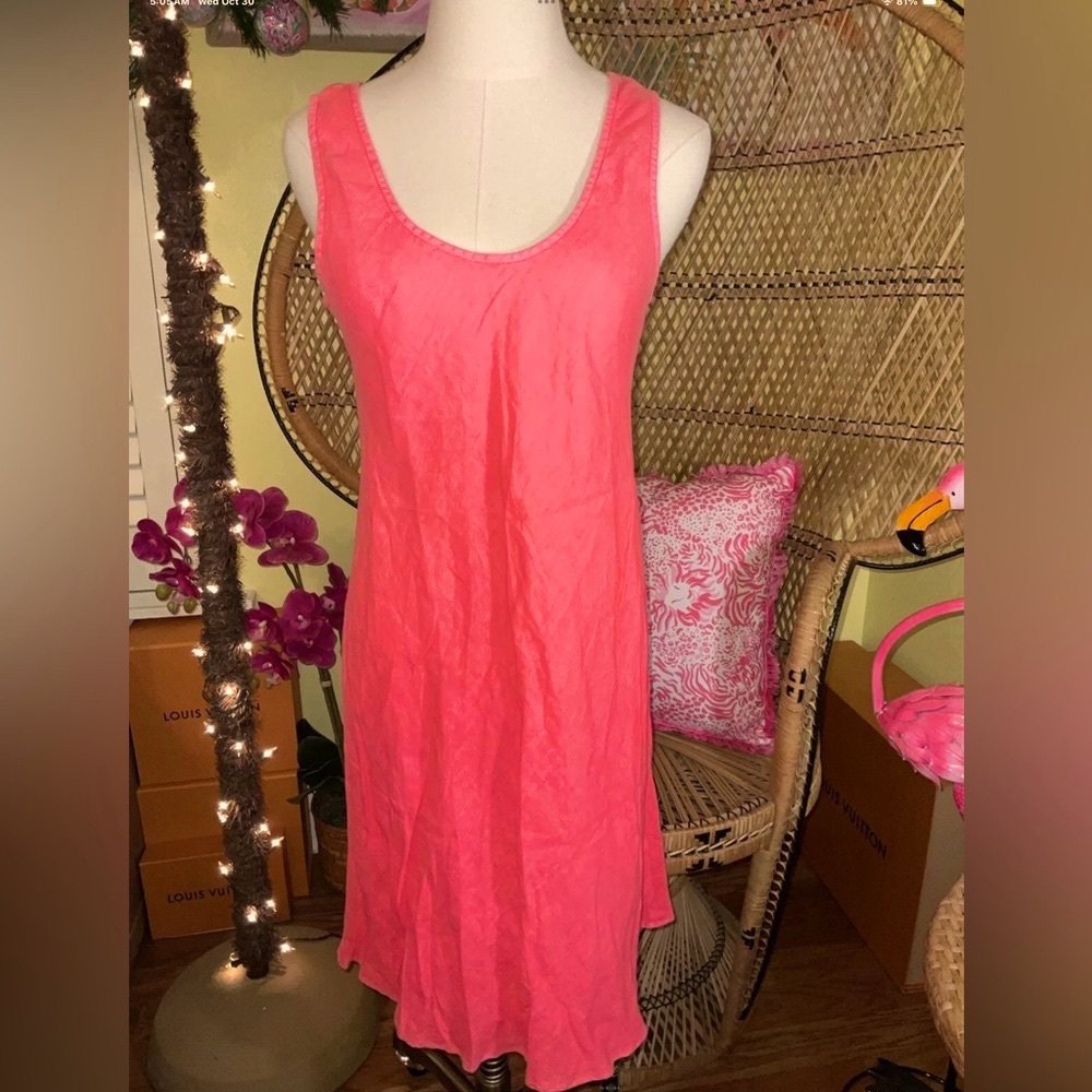 Lilly Pulitzer NWT Patterson Linen Dress Hot 🔥 Coral $138 Size S - Picture 2 of 7